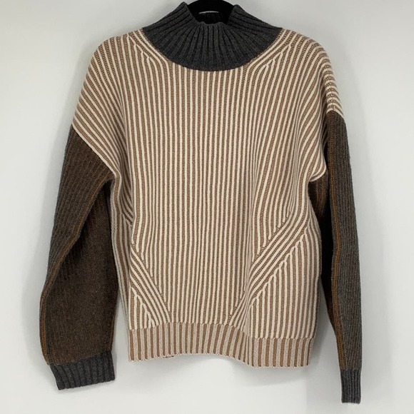 NEW! NAADAM Size Small Fisherman Colorblock Turtleneck Sweater $445 msrp J7-5 - Picture 2 of 12